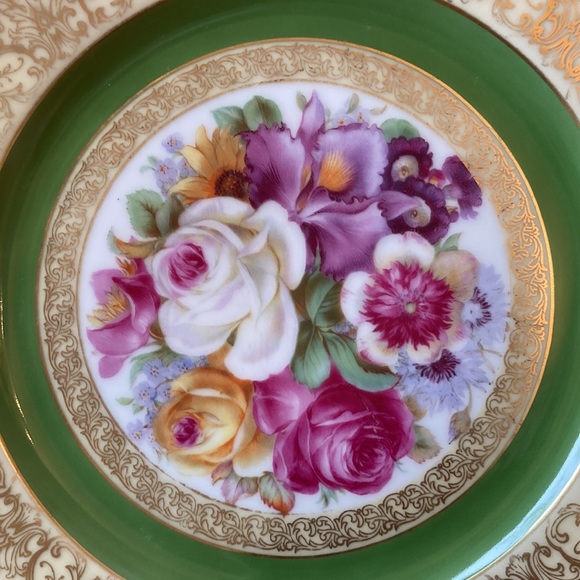 ๐HP Six gilt and hand painted Bavarian Tirschenreuth dinner plates๐ - Picture 2 of 9